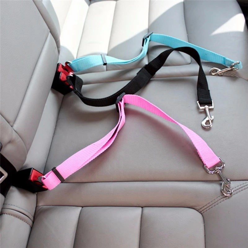 Adjustable Pet Seat Belt for Dogs & Cats - Car Safety Harness Lead